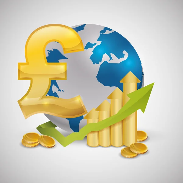 Globális gazdaság design. pénz ikonra. elszigetelt illusztráció — Stock Vector