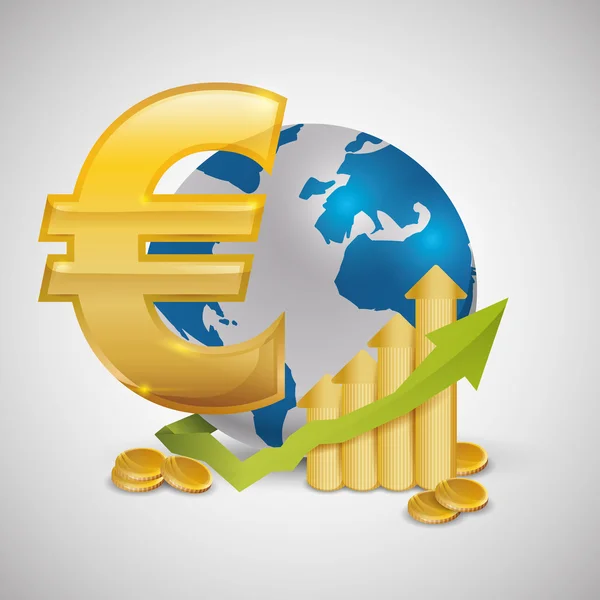 Design dell'economia globale. icona di soldi. illustrazione isolata — Vettoriale Stock