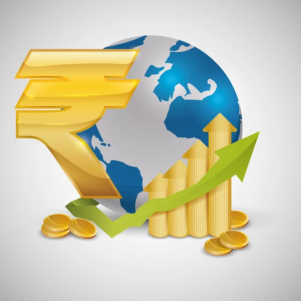 Design dell'economia globale. icona di soldi. illustrazione isolata — Vettoriale Stock