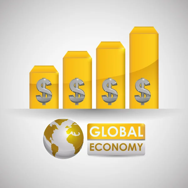 全球经济的设计。钱图标。孤立的插图 — 图库矢量图片