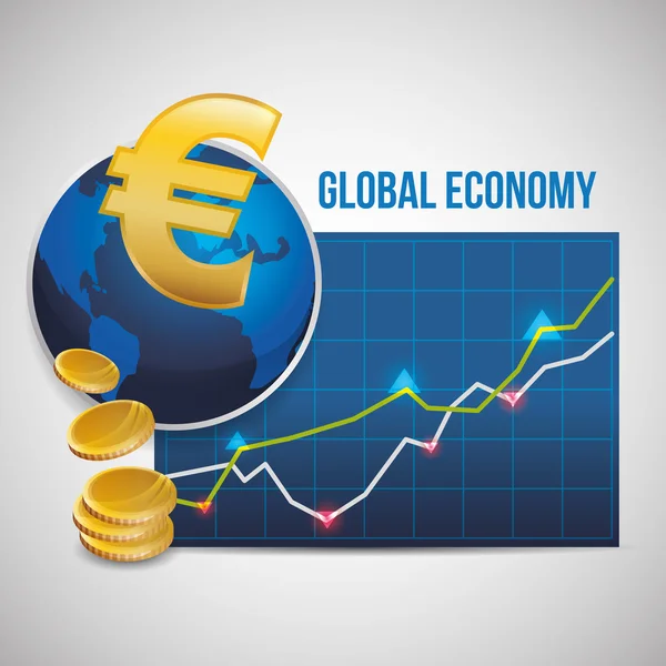 Дизайн мировой экономики. икона денег. изолированная иллюстрация — стоковый вектор