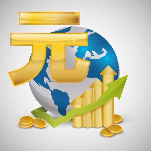 Ontwerp van de wereldeconomie. pictogram voor geld. geïsoleerde illustratie — Stockvector