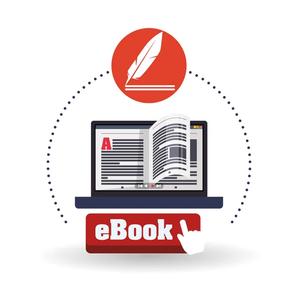 EBook  design. reading icon. White background , vector illustration — Stock Vector