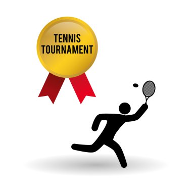 Tenis tasarım. Spor idolü. İzole illüstrasyon, düzenlenebilir vektör