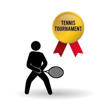 Tenis tasarım. Spor idolü. İzole illüstrasyon, düzenlenebilir vektör