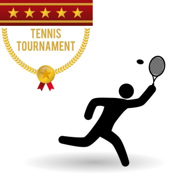 Tenis tasarım. Spor idolü. İzole illüstrasyon, düzenlenebilir vektör