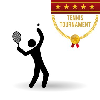 Tenis tasarım. Spor idolü. İzole illüstrasyon, düzenlenebilir vektör