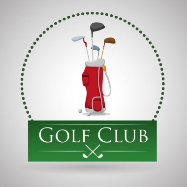 Golf tasarım. Spor idolü. İzole illüstrasyon, düzenlenebilir vektör