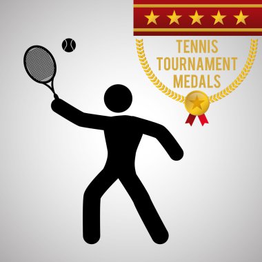 Tenis tasarım. Spor idolü. İzole illüstrasyon, düzenlenebilir vektör