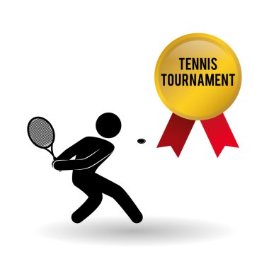 Tenis tasarım. Spor idolü. İzole illüstrasyon, düzenlenebilir vektör