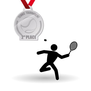 Tenis tasarım. Spor idolü. İzole illüstrasyon, düzenlenebilir vektör