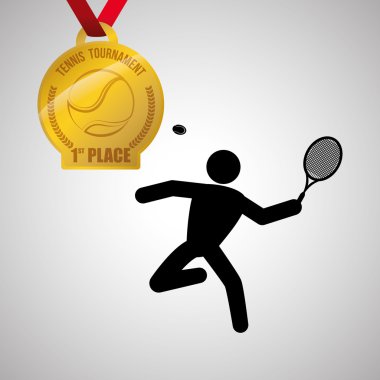 Tenis tasarım. Spor idolü. İzole illüstrasyon, düzenlenebilir vektör