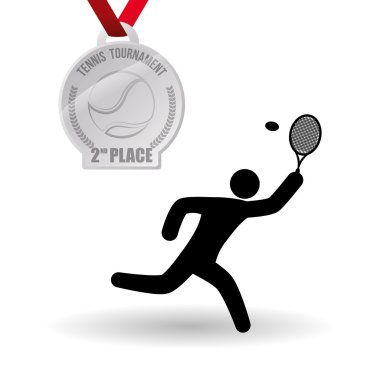 Tenis tasarım. Spor idolü. İzole illüstrasyon, düzenlenebilir vektör