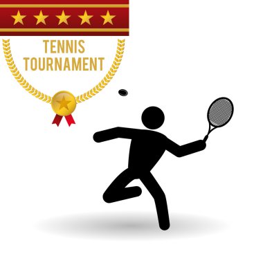 Tenis tasarım. Spor idolü. İzole illüstrasyon, düzenlenebilir vektör