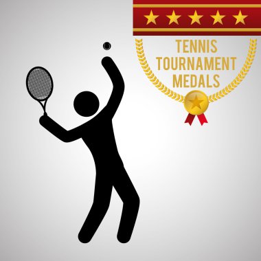 Tenis tasarım. Spor idolü. İzole illüstrasyon, düzenlenebilir vektör