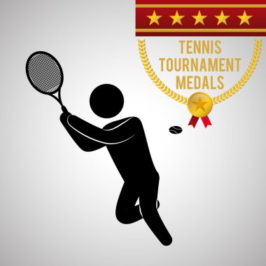 Tenis tasarım. Spor idolü. İzole illüstrasyon, düzenlenebilir vektör