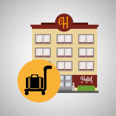 Otel tasarımı. seyahat etmek simge. İllüstrasyon izole ve düz