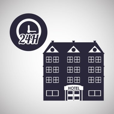 Otel tasarımı. seyahat etmek simge. İllüstrasyon izole ve düz