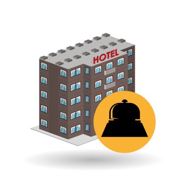 Otel tasarımı. seyahat etmek simge. İllüstrasyon izole ve düz