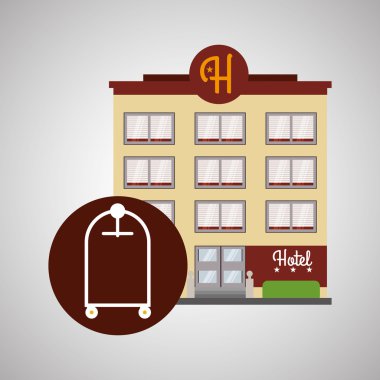 Otel tasarımı. seyahat etmek simge. İllüstrasyon izole ve düz