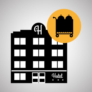 Otel tasarımı. seyahat etmek simge. İllüstrasyon izole ve düz