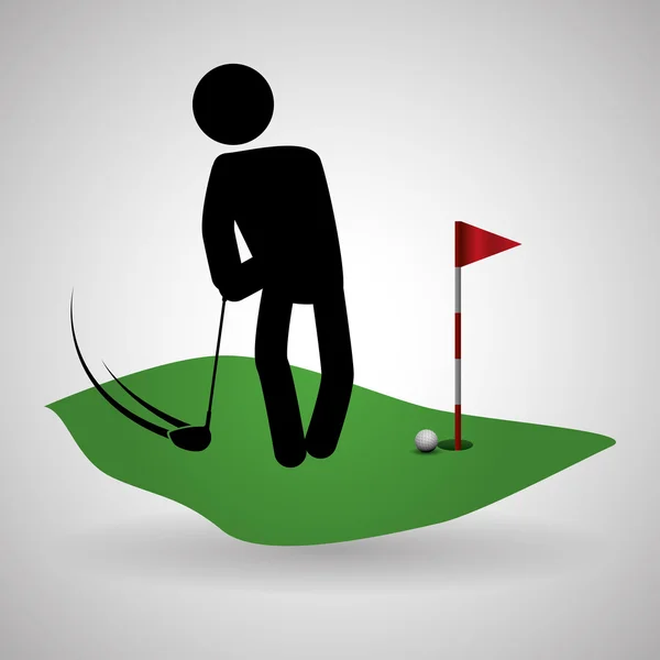 Golf design. Icône sport. Illustration isolée, vecteur modifiable — Image vectorielle