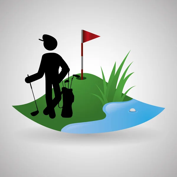 Golf kivitel. Sport ikonra. Elszigetelt illusztráció, szerkeszthető vektor — Stock Vector