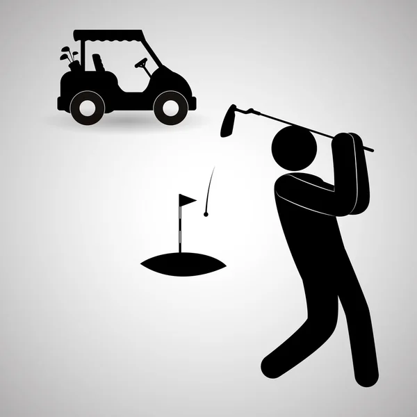 Golf kivitel. Sport ikonra. Elszigetelt illusztráció, szerkeszthető vektor — Stock Vector