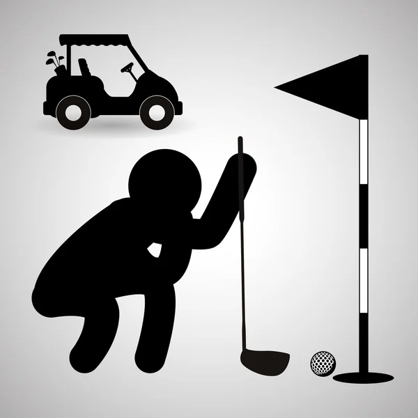 Σχεδιασμός του Golf. Εικονίδιο του αθλητισμού. Απομονωμένες εικονογράφηση, επεξεργάσιμο και vector — Διανυσματικό Αρχείο