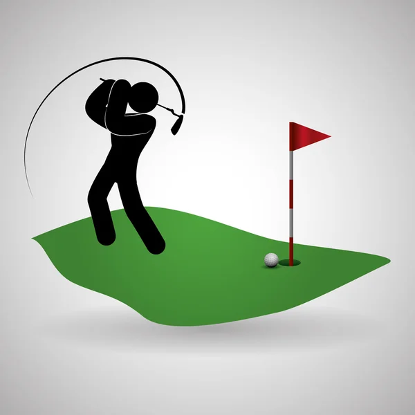 Progettazione golf. Icona dello sport. Illustrazione isolata, vettore modificabile — Vettoriale Stock