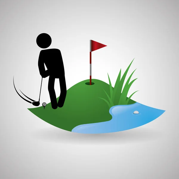 Golf projekt. Ikona sportowa. Ilustracja na białym tle, edytowalny wektor — Wektor stockowy