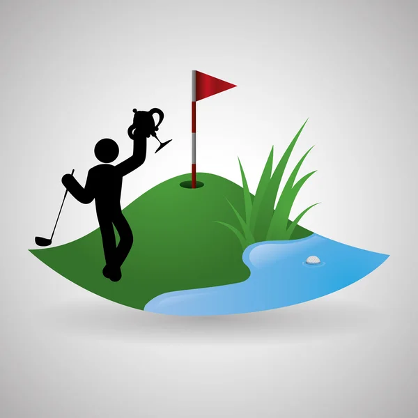 高尔夫设计。体育图标。孤立的插图，可编辑矢量 — 图库矢量图片