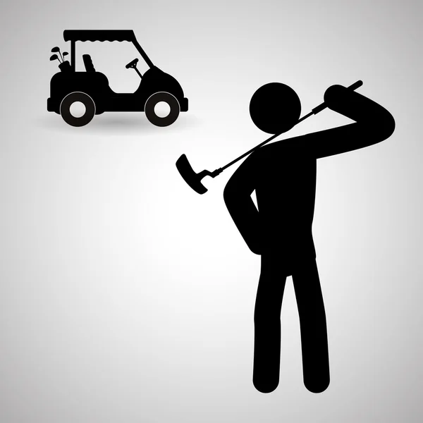 Diseño de golf. Icono deportivo. Ilustración aislada, vector editable — Vector de stock