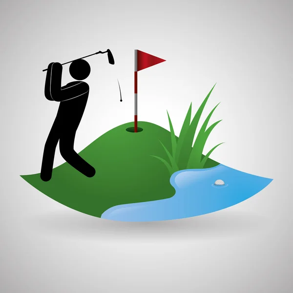 Golf ontwerp. Het pictogram van de sport. Geïsoleerde illustratie, bewerkbare vector — Stockvector