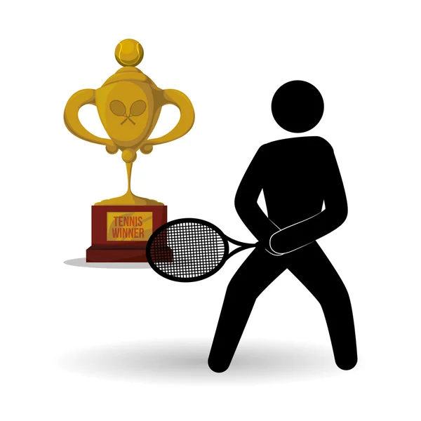 Τένις σχεδιασμού. Εικονίδιο του αθλητισμού. Απομονωμένες εικονογράφηση, επεξεργάσιμο και vector — Διανυσματικό Αρχείο