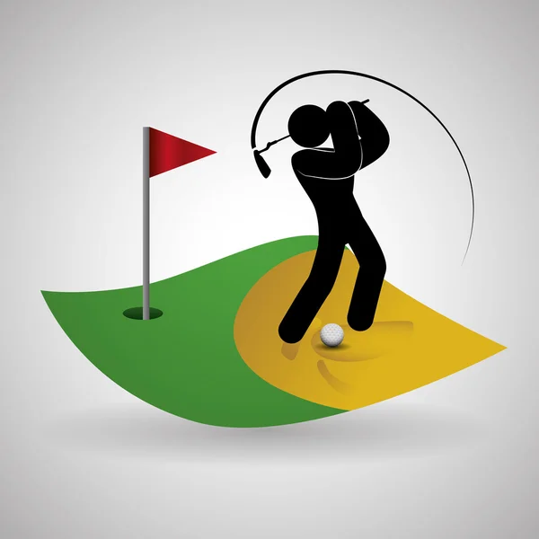 Дизайн гольфу. Спорт значок. Ізольовані ілюстрації, змінений вектор — стоковий вектор