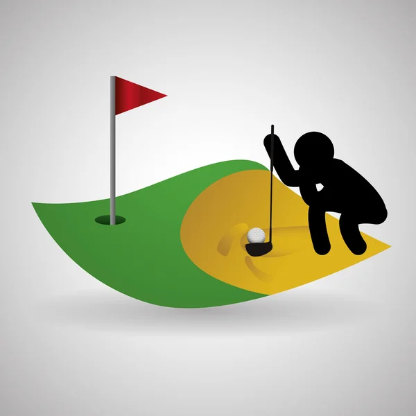 Golf projekt. Ikona sportowa. Ilustracja na białym tle, edytowalny wektor — Wektor stockowy