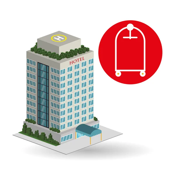 Otel tasarımı. seyahat etmek simge. İllüstrasyon izole ve düz