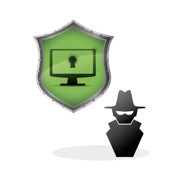 Sicherheitssystem-Design. Schutzsymbol. Vereinzelte Illustration — Stockvektor