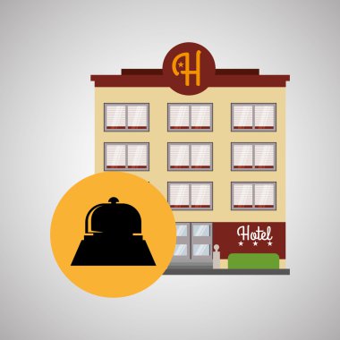 Otel tasarımı. seyahat etmek simge. İllüstrasyon izole ve düz