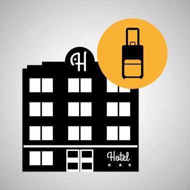Otel tasarımı. seyahat etmek simge. İllüstrasyon izole ve düz
