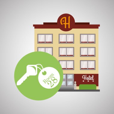 Otel tasarımı. seyahat etmek simge. İllüstrasyon izole ve düz