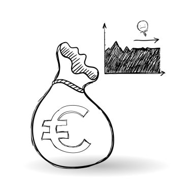 Kroki simgesi. para kavramı. Düz illiustration