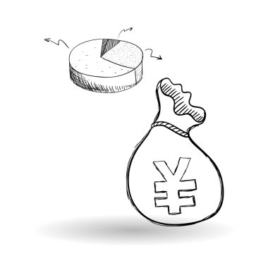 Kroki simgesi. para kavramı. Düz illiustration