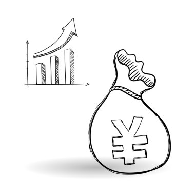 Kroki simgesi. para kavramı. Düz illiustration