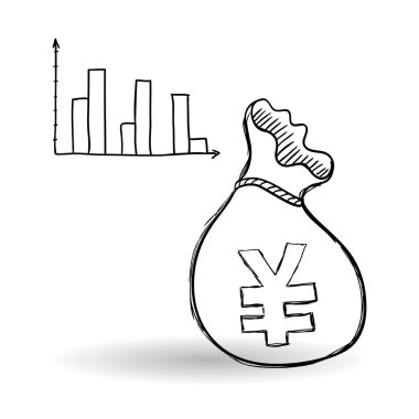 Kroki simgesi. para kavramı. Düz illiustration