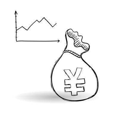 Kroki simgesi. para kavramı. Düz illiustration