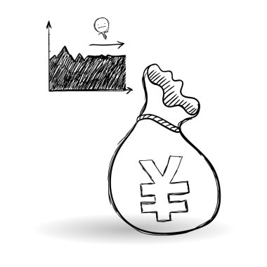 Kroki simgesi. para kavramı. Düz illiustration