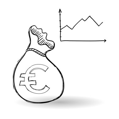 Kroki simgesi. para kavramı. Düz illiustration