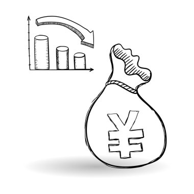 Kroki simgesi. para kavramı. Düz illiustration